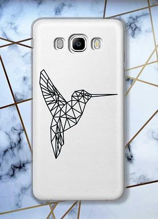 Прозорий чохол на samsung galaxy j7(2016) j710 колібрі принт 122