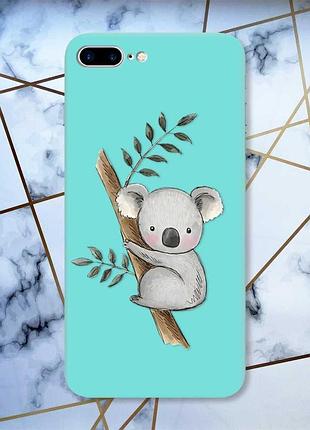 Матовий бірюзовий чохол на iphone 7 plus/8 plus :: коала (принт 132)