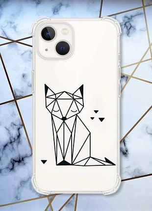 Чехол с утолщёнными углами на iphone 14 plus :: лиса (принт 126)