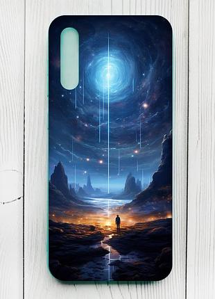 Чохол з бірюзовими боками на samsung galaxy a50 (2019) a505/a30s :: космос (принт 244)