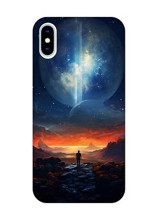 Чохол з чорними боками на iphone x / xs :: космос (принт 247)