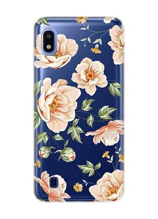 Прозрачный чехол на samsung galaxy a10 (2019) a105 :: цветы пастельные (принт 277)