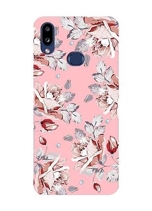 Матовый розовый чехол на samsung galaxy a10ѕ a107 :: фон розы (принт 273)