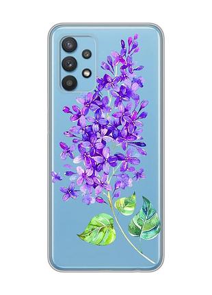 Прозрачный чехол на samsung galaxy a32 :: веточка сирени (принт 280)