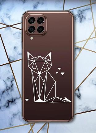 Прозрачный чехол на samsung galaxy m33 5g лиса (принт 127)