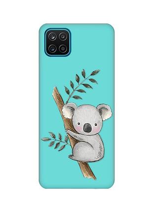 Матовый бирюзовый чехол для samsung galaxy a12 :: коала (принт 132)