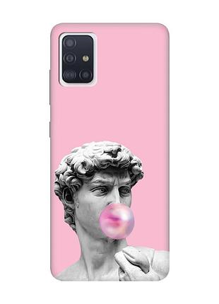 Матовый розовый чехол на samsung galaxy a71 / a715 :: скульптура (принт 352)