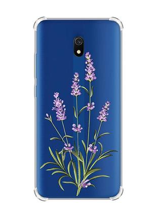 Чохол з потовщеними кутами на xiaomi redmi 8a :: гілочки лаванди (принт 266)