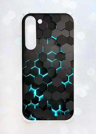Чехол с утолщёнными углами на samsung galaxy s23 plus :: соты 3d (принт 357)