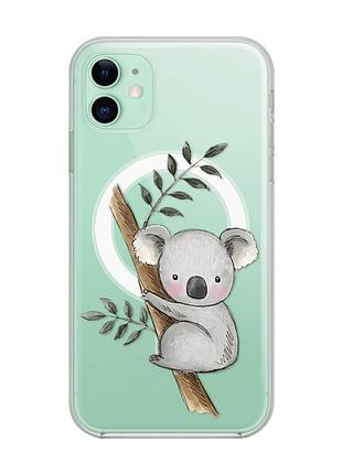 Магнитный чехол на iphone 11 с поддержкой magsafe :: коала (принт 132)