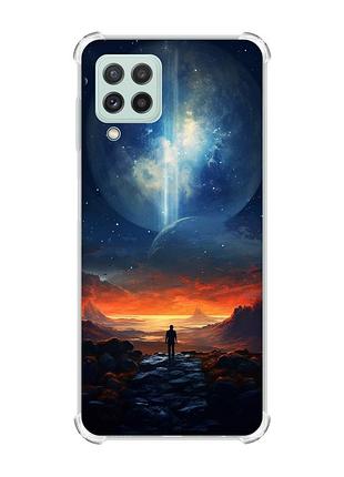 Чехол с утолщёнными углами на samsung galaxy m32/a22/m22 4g :: космос (принт 247)