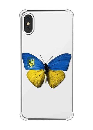 Чохол з потовщеними кутами на iphone x/xs :: метелик україна (принт 255)