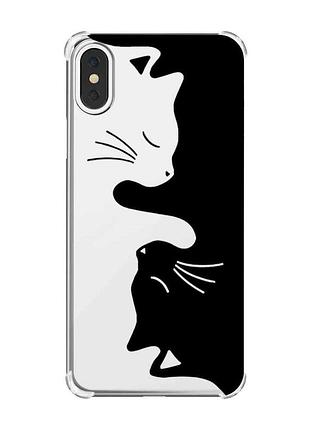 Чохол з потовщеними кутами на iphone x/xs :: котики (принт 118)