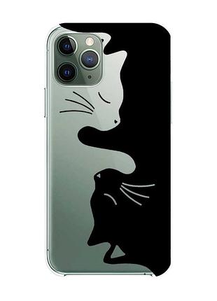 Прозорий чохол на iphone 12 / 12 pro :: котики (принт 118)