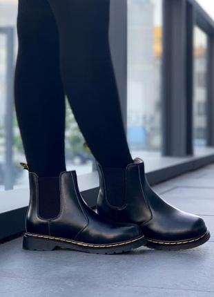 ❄️⭕❄️dr.martens chelsea black winter❄️⭕❄️зимние ботинки доктор мартинс с мехом