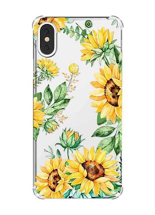 Чохол з потовщеними кутами на iphone x/xs :: соняхи (принт 288)