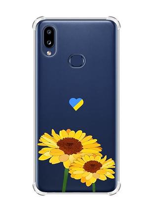 Чехол с утолщенными углами на samsung galaxy a10s (a107) :: желтые цветы (принт 364)