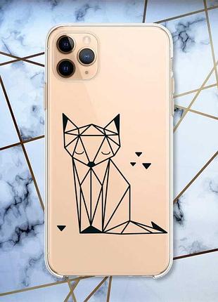Прозрачный чехол на iphone 11 pro max :: лиса (принт 126)