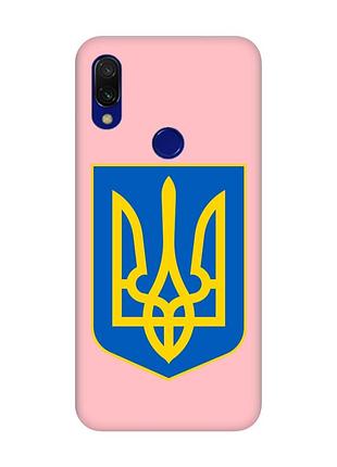 Матовый чехол с розовыми боками на xiaomi redmi 7 :: тризуб украина /принт 256/