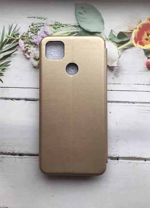 Чехол-книжка с рисунком для xiaomi redmi 9c/10a золотой :: девушка на кофе (принт 228) 2