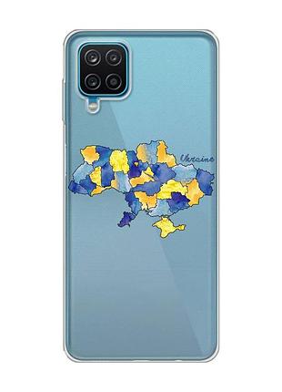 Прозрачный чехол на samsung galaxy a12 4g :: карта украины (принт 261)