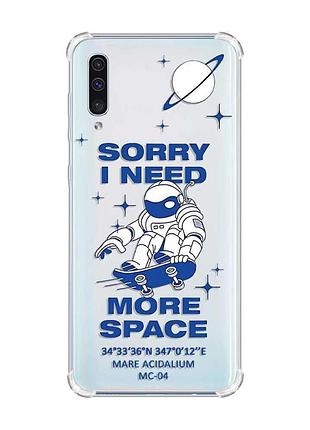 Чохол з потовщеними кутами на samsung galaxy а50 (2019) а505 :: космонавт на скейті (принт 248)