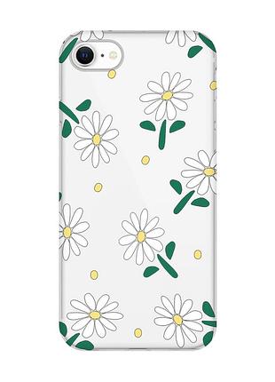 Прозорий чохол для iphone 7, 8 :: ромашки (принт 368)