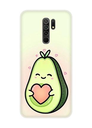 Чохол на xiaomi redmi 9 :: кавай авокадо з сердечком (принт 310)
