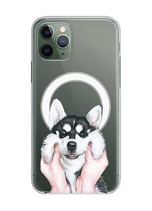 Магнитный чехол на iphone 12/12 pro с поддержкой magsafe :: мордочка (принт 121)