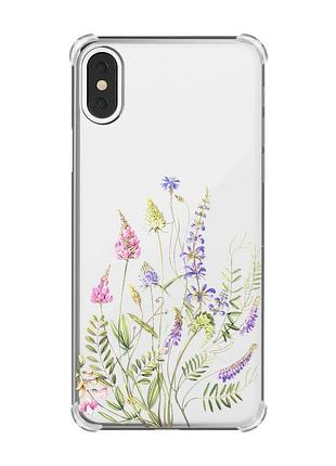Чехол с утолщёнными углами на iphone x/xs :: цветочная идиллия (принт 382)