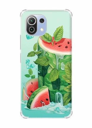 Чехол с утолщёнными углами на xiaomi mi 11 lite :: арбузный айсберг (принт 339)