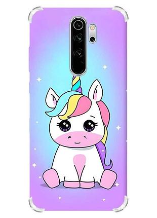 Чехол с утолщёнными углами на xiaomi redmi note 8 pro :: единорог (принт 103)