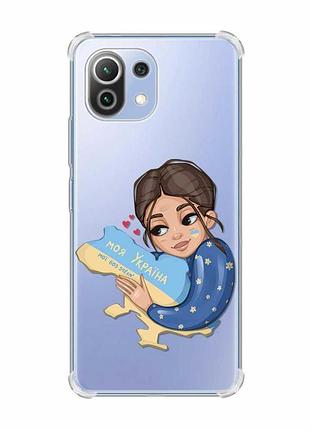 Чохол з потовщеними кутами на xiaomi mi 11 lite :: моя україна (принт 2)
