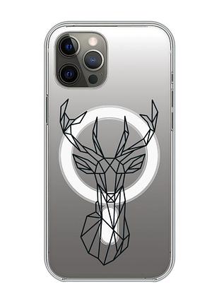 Магнітний чохол на iphone 12 pro max із підтримкою magsafe :: олень (принт 128)
