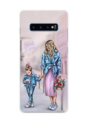 Чехол на samsung galaxy s10 plus :: мама и дочь (принт 56)
