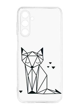 Прозорий силіконовий чохол на samsung galaxy m14 :: лисиця (принт 126)