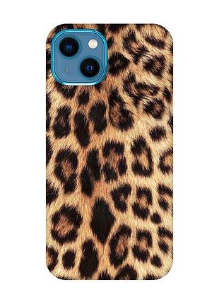 Матовый чехол для iphone 13 mini :: леопардовый дизайн (принт 383)