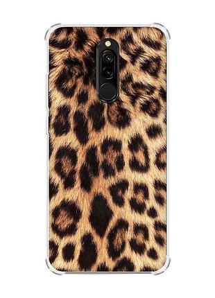 Чехол с утолщенными углами на xiaomi redmi 8 :: леопардовый дизайн (принт 383)