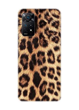 Матовый чехол на xiaomi redmi note 11 pro :: леопардовый дизайн (принт 383)