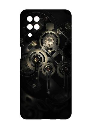 Матовый чехол с розовыми боками на samsung galaxy a12 :: механизм (принт 238)