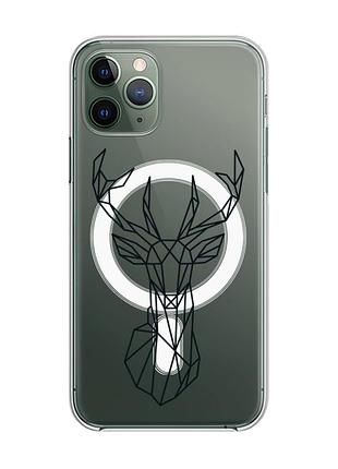 Магнитный чехол на iphone 12/12 pro с поддержкой magsafe :: олень (принт 128)