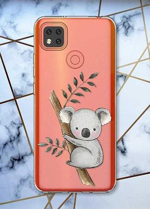 Прозрачный чехол для xiaomi redmi 9c :: коала (принт 132)