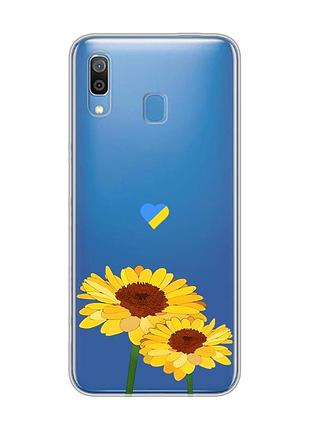 Прозорий чохол на samsung galaxy a30 (2019)/a20 (2019) жовті квіти (принт 364)
