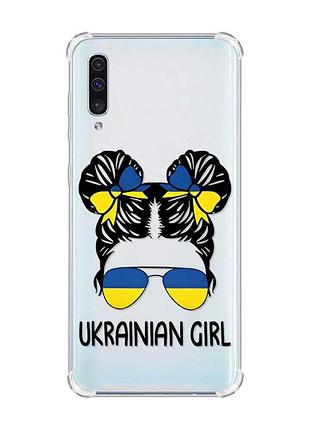 Чохол з потовщеними кутами на samsung galaxy а50 (2019) а505 :: українська дівчина (принт 113)