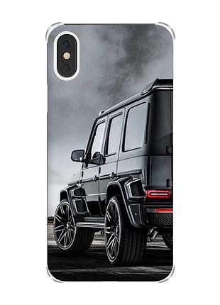Чохол з потовщеними кутами на iphone x/xs :: авто чорне (принт 235)