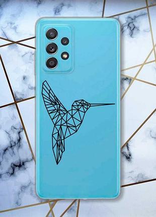 Прозорий чохол на samsung galaxy a52 колібрі (принт 122)