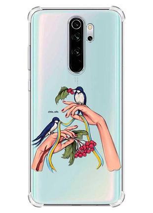 Чохол з потовщеними кутами на xiaomi redmi note 8 pro :: ластівки (патріотичний принт 15)