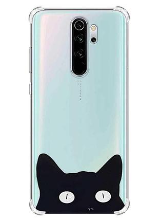 Чохол з потовщеними кутами на xiaomi redmi note 8 pro :: котик (принт 119)