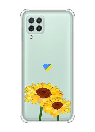 Чохол із потовщеними кутами на samsung galaxy a22 5g / a22s 5g :: жовті квіти (принт 364)