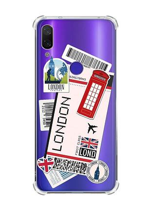 Чохол з потовщеними кутами на xiaomi redmi note 7/7 pro :: подорожі. лондон /принт 326/